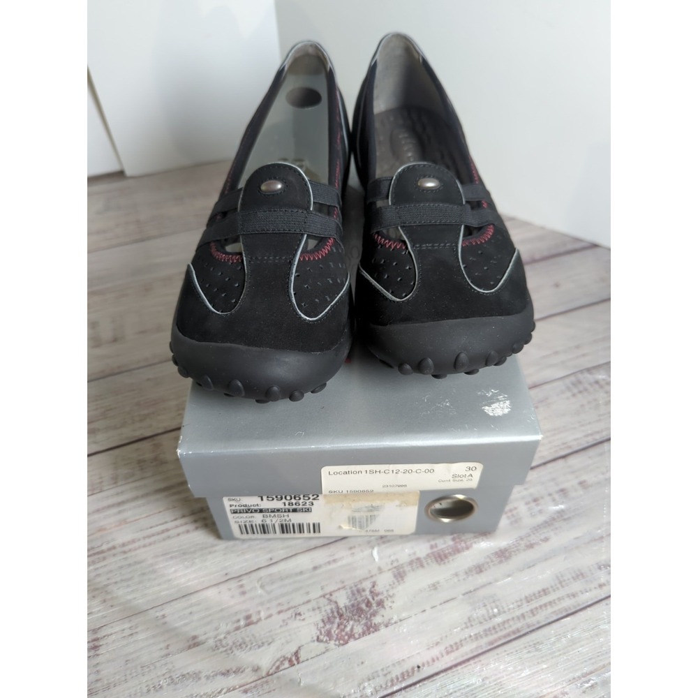 Clarks Privo Tequini Women's Size 6.5 Black/Pink Suede Sporty Athletic Flats NIB